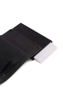 Boîtier porte-cartes - 2 volets - Stop RFID - Cuir