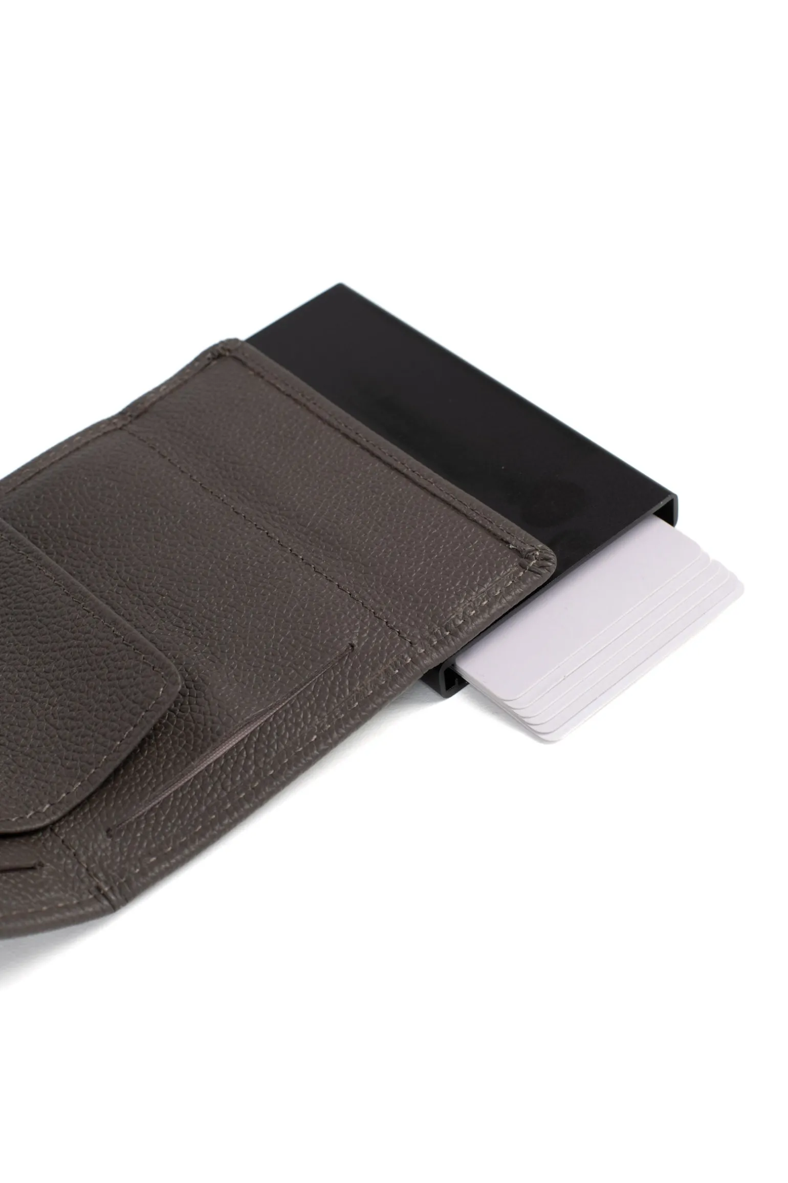 Boîtier porte-cartes - 2 volets - Stop RFID - Cuir