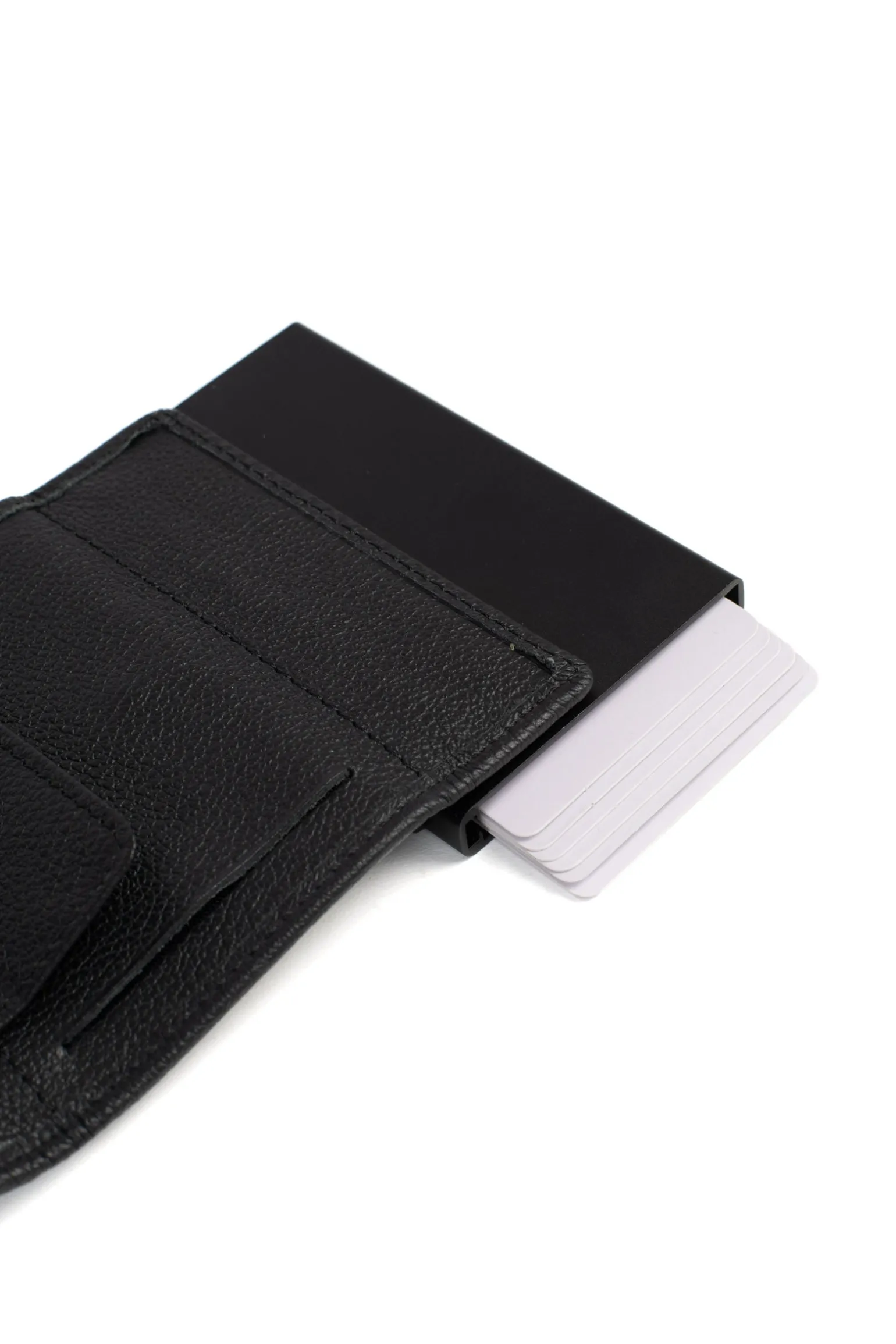 Boîtier porte-cartes - 2 volets - Stop RFID - Cuir