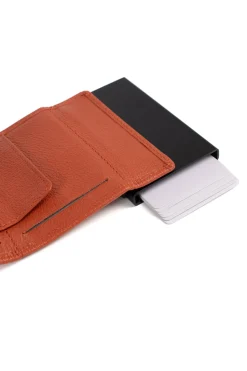 Boîtier porte-cartes - 2 volets - Stop RFID - Cuir