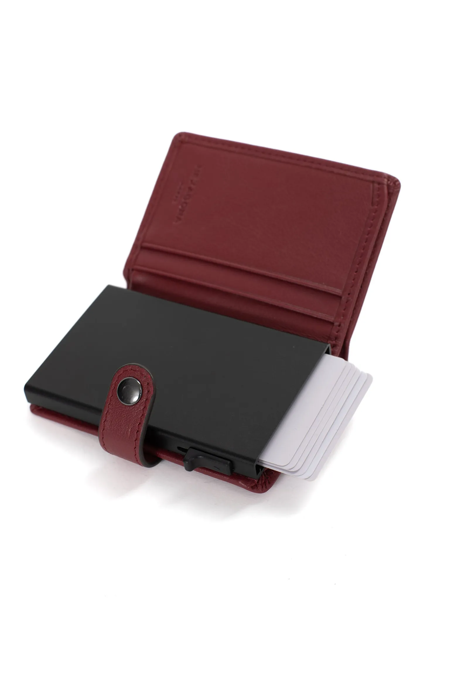 Boîtier porte-cartes - 2 volets - Stop RFID - Cuir