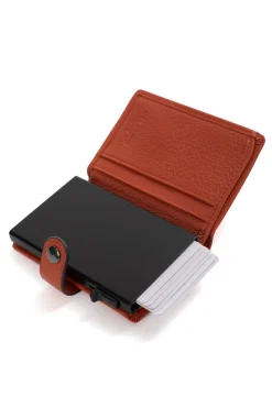 Boîtier porte-cartes - 2 volets - Stop RFID - Cuir