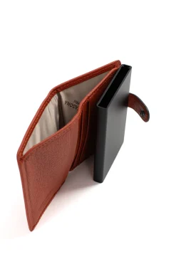Boîtier porte-cartes - 2 volets - Stop RFID - Cuir