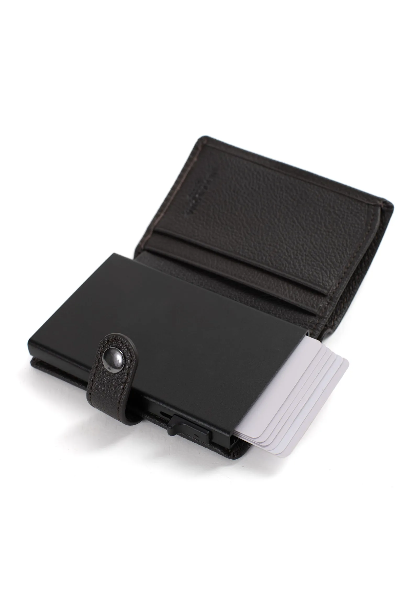 Boîtier porte-cartes - 2 volets - Stop RFID - Cuir
