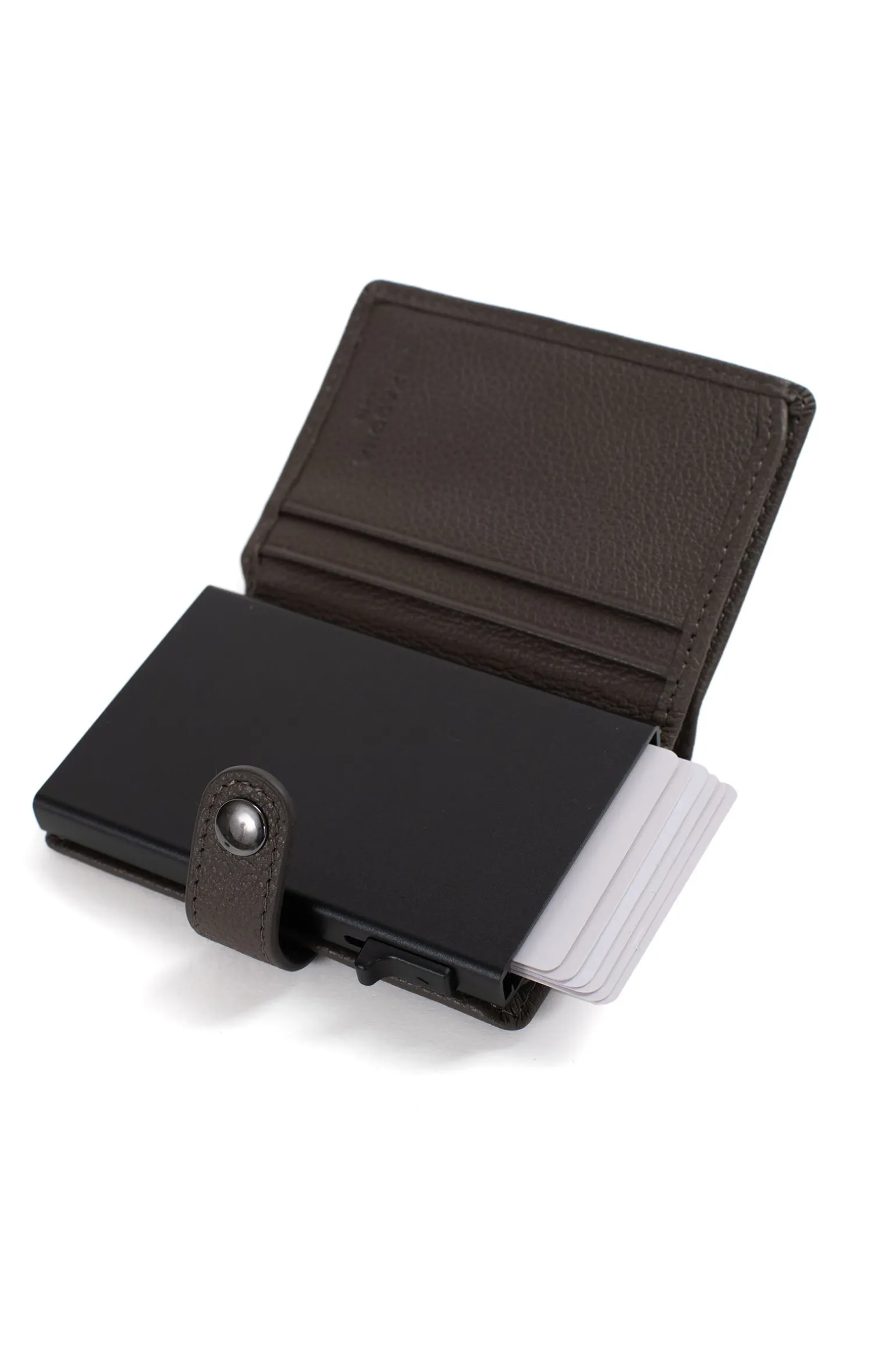 Boîtier porte-cartes - 2 volets - Stop RFID - Cuir