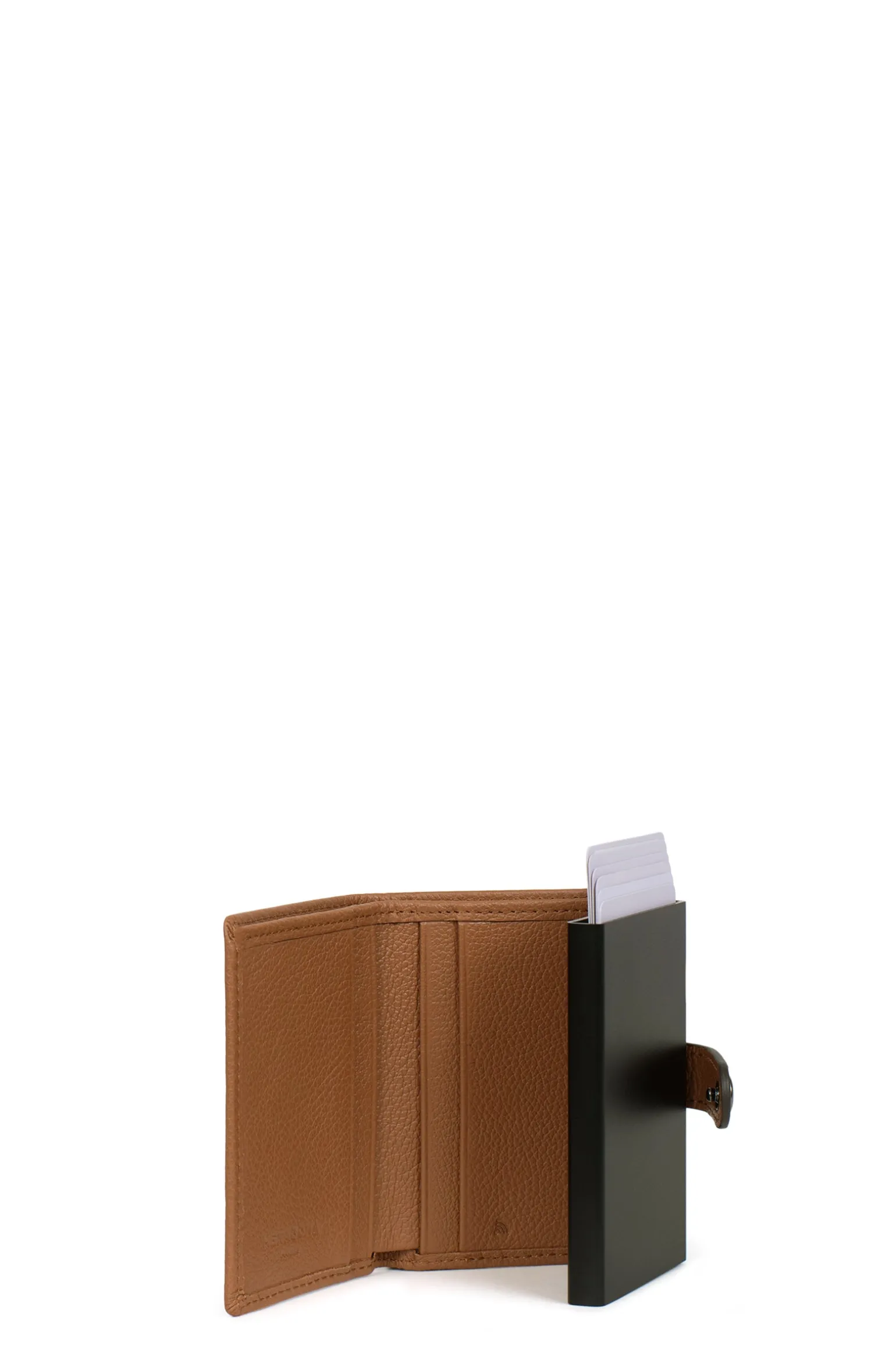 Boîtier porte-cartes - 2 volets - Stop RFID - Cuir