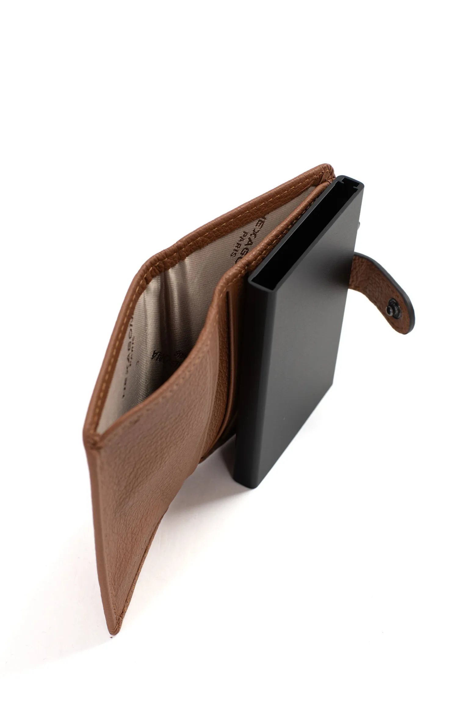 Boîtier porte-cartes - 2 volets - Stop RFID - Cuir