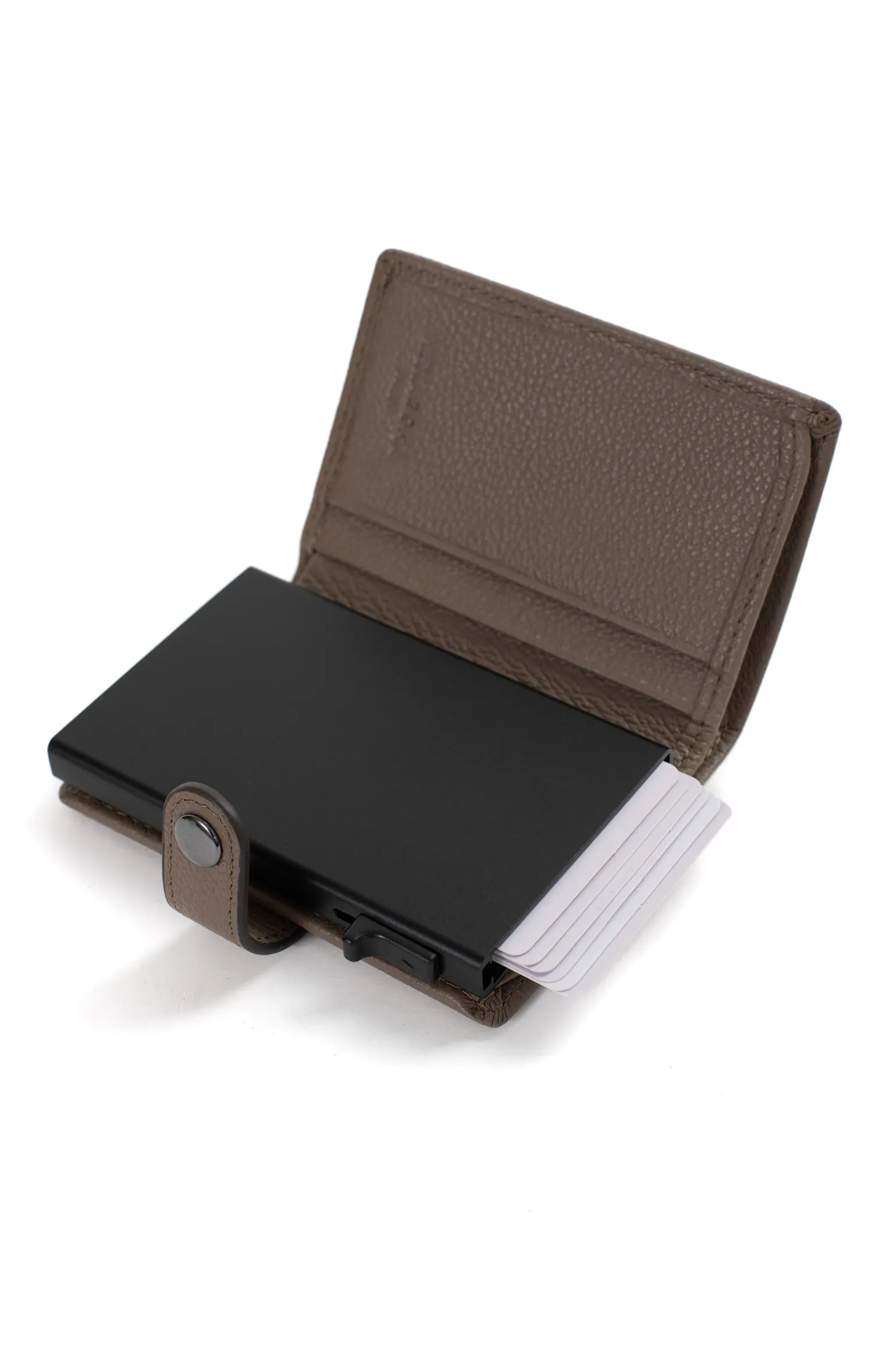 Boîtier porte-cartes - 2 volets - Stop RFID - Cuir