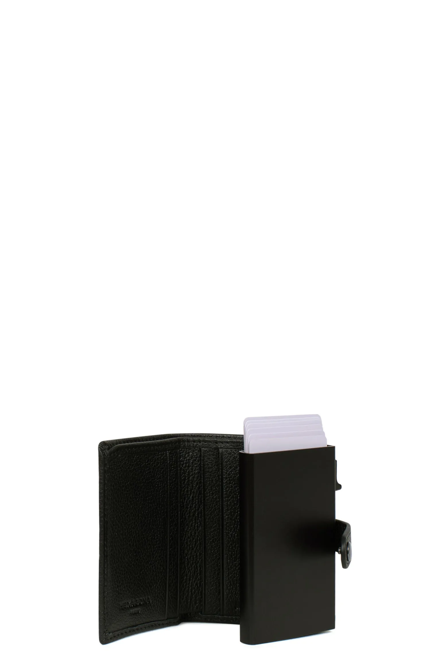 Boîtier porte-cartes - 2 volets - Stop RFID - Cuir