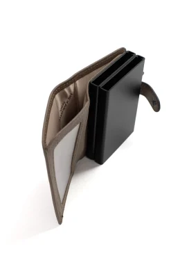 Boîtier porte-cartes - 1 volet - Stop RFID - Cuir