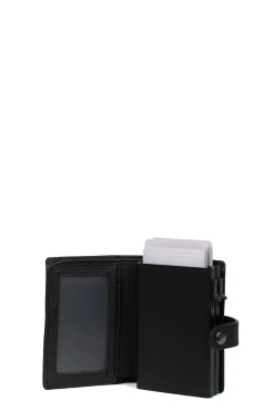 Boîtier porte-cartes - 1 volet - Stop RFID - Cuir