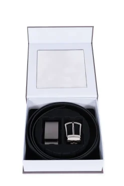 Coffret ceinture deux boucles en cuir