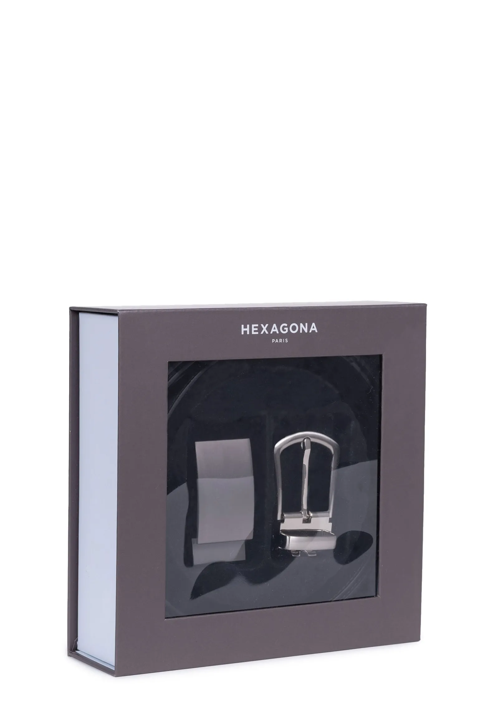 Coffret ceinture deux boucles en cuir