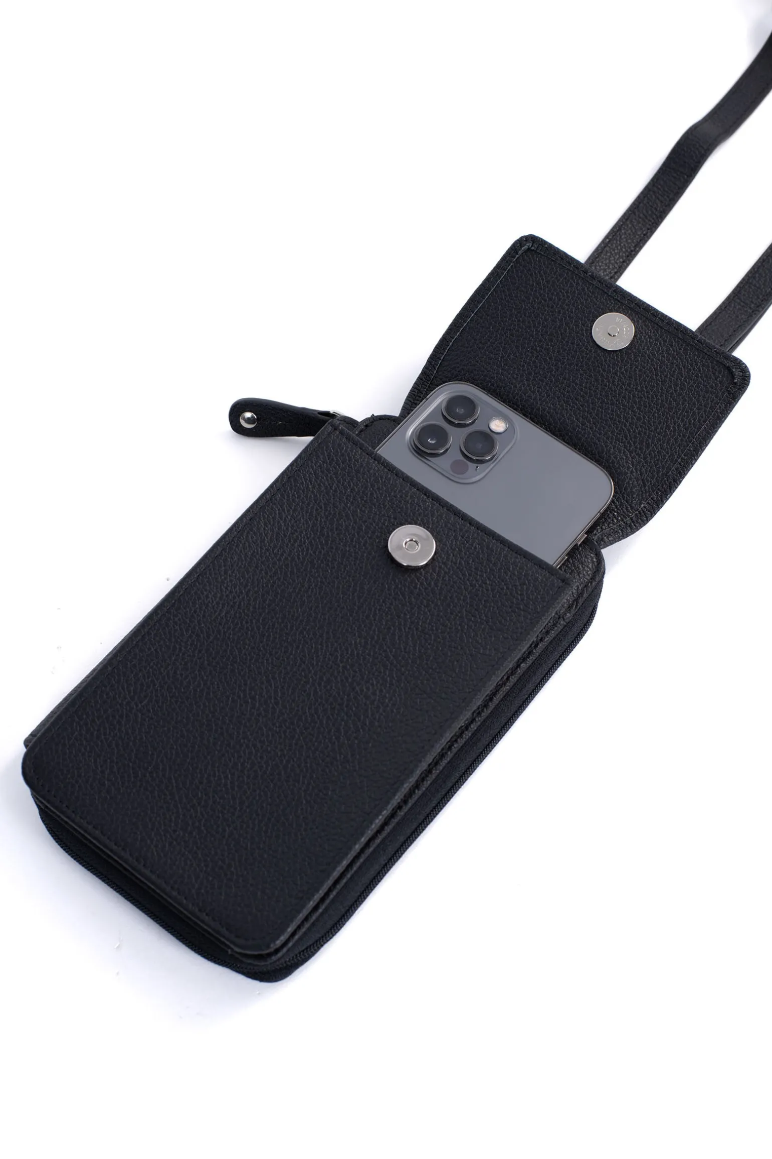 Pochette téléphone avec portefeuille - Cuir