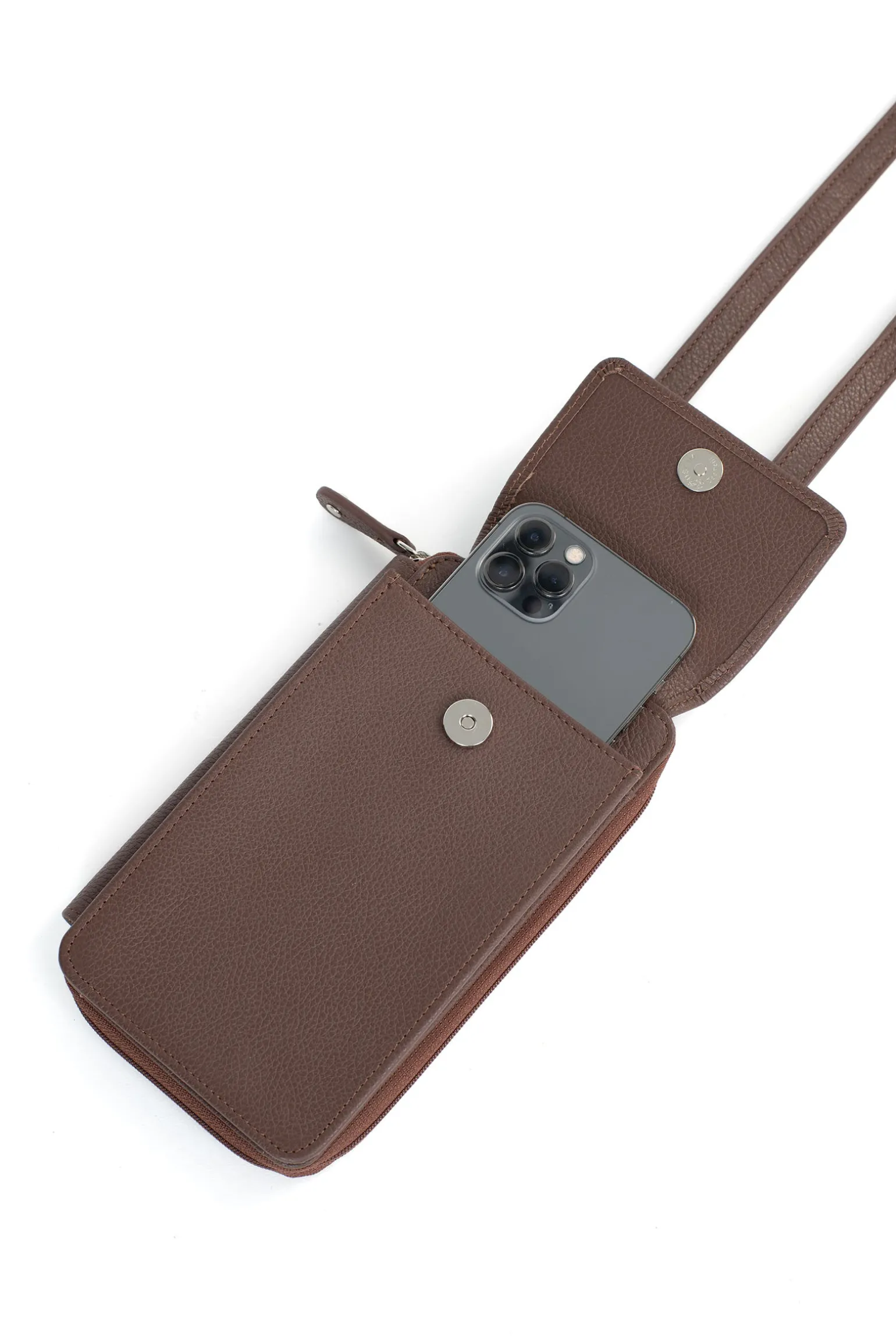 Pochette téléphone avec portefeuille - Cuir