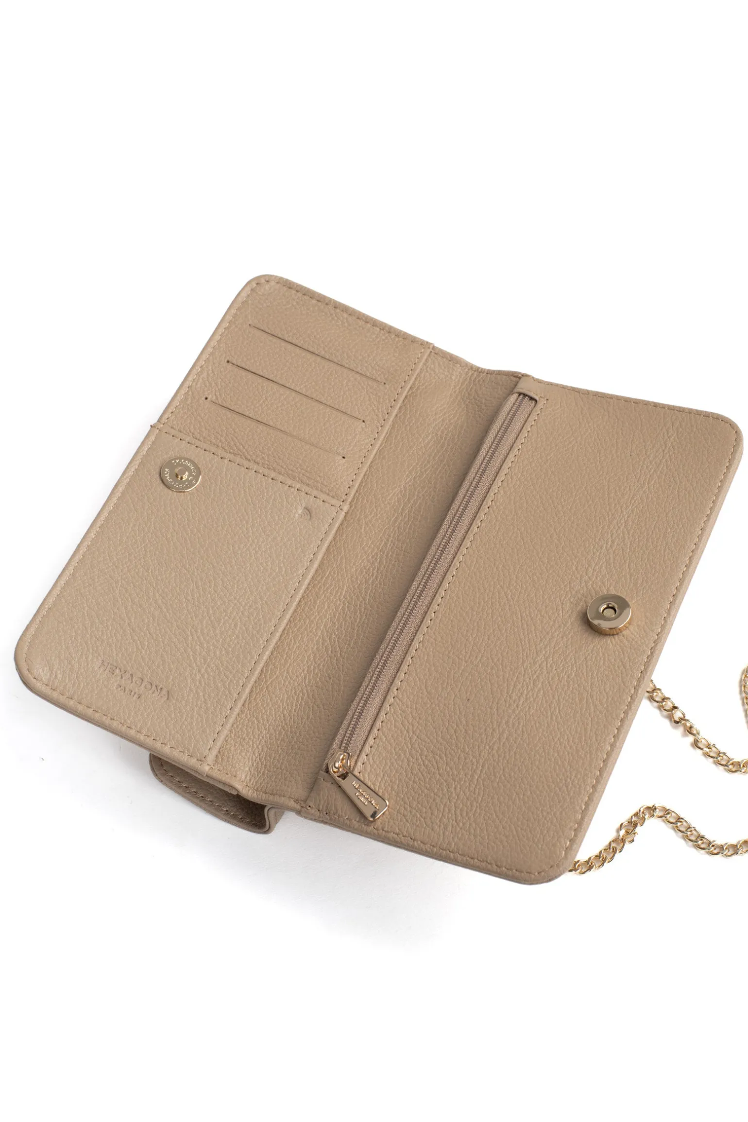 Pochette téléphone avec portefeuille - 1 volet - Stop RFID - Cuir