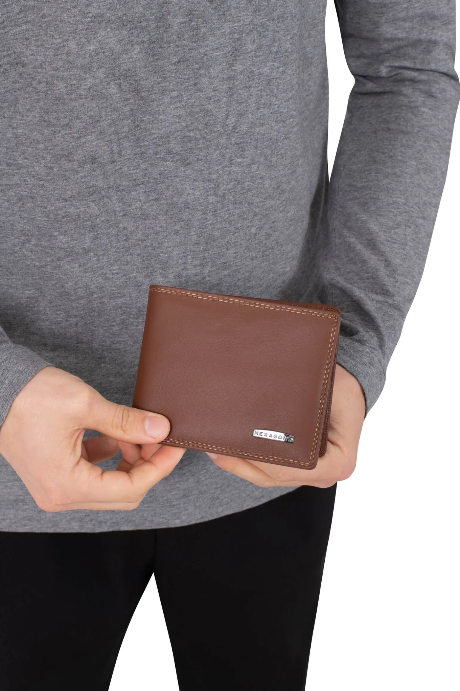 Portefeuille italien - 2 volets - Stop RFID - Cuir