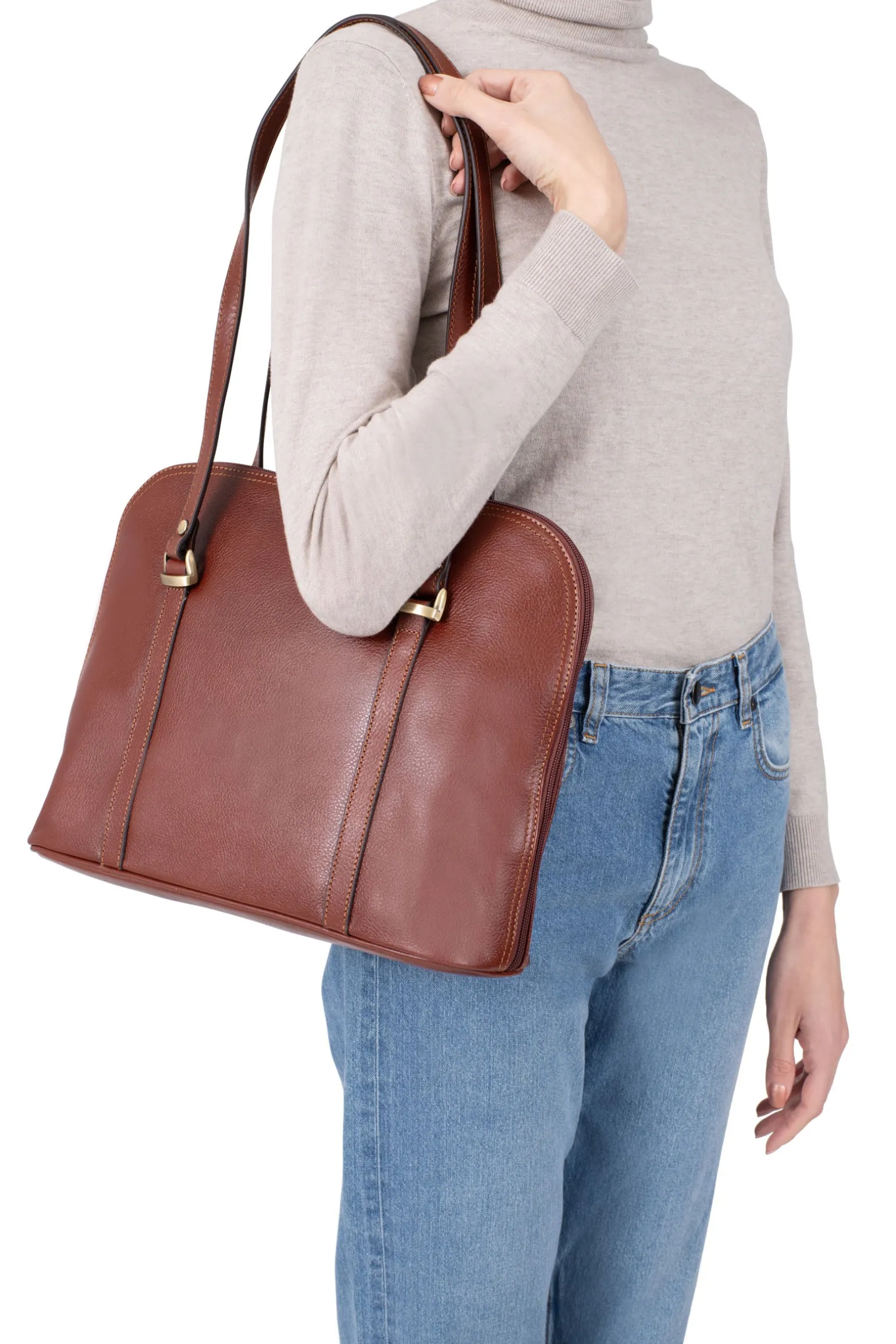 Sac porté épaule 2 anses - A4 - Cuir